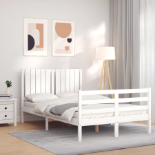 vidaXL fehér tömör fa ágykeret fejtámlával 4FT Small Double ágy és ágykellék