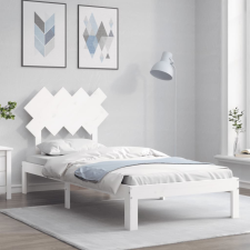 vidaXL fehér tömör fa ágykeret fejtámlával 90 x 200 cm ágy és ágykellék