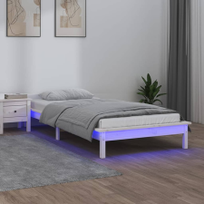 vidaXL fehér tömör fa ágykeret LED-ekkel 100 x 200 cm ágy és ágykellék