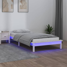 vidaXL fehér tömör fa ágykeret LED-világítással 90x190 cm (3FT Single) ágy és ágykellék