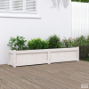 vidaXL Fehér tömör fenyő kerti virágláda 150 x 31 x 31 cm