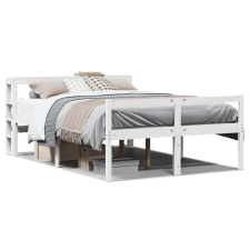 vidaXL fehér tömör fenyőfa ágy időseknek fejtámlával 135 x 190 cm ágy és ágykellék