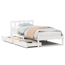 vidaXL fehér tömör fenyőfa ágy matrac nélkül 100 x 200 cm (3301472) ágy és ágykellék