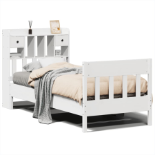 vidaXL fehér tömör fenyőfa ágy matrac nélkül 100 x 200 cm (3323267) ágy és ágykellék