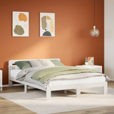 vidaXL fehér tömör fenyőfa ágy matrac nélkül 120 x 190 cm ágy és ágykellék