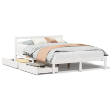 vidaXL fehér tömör fenyőfa ágy matrac nélkül 120 x 190 cm (3301529) ágy és ágykellék