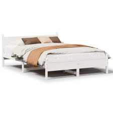 vidaXL fehér tömör fenyőfa ágy matrac nélkül 135 x 190 cm (855607) ágy és ágykellék