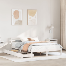 vidaXL fehér tömör fenyőfa ágy matrac nélkül 140x190 cm ágy és ágykellék