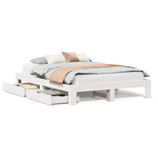 vidaXL fehér tömör fenyőfa ágy matrac nélkül 140x190 cm (3309012) ágy és ágykellék