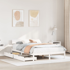 vidaXL fehér tömör fenyőfa ágy matrac nélkül 150 x 200 cm ágy és ágykellék