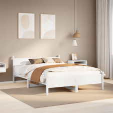 vidaXL fehér tömör fenyőfa ágy matrac nélkül 150 x 200 cm ágy és ágykellék