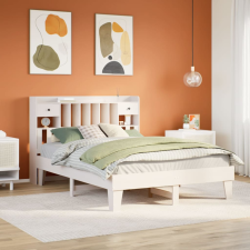vidaXL fehér tömör fenyőfa ágy matrac nélkül 150 x 200 cm ágy és ágykellék