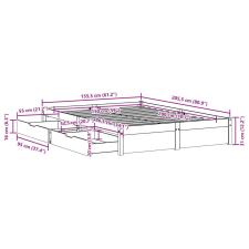 vidaXL fehér tömör fenyőfa ágy matrac nélkül 150 x 200 cm ágy és ágykellék