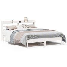 vidaXL fehér tömör fenyőfa ágy matrac nélkül 150 x 200 cm (3306886) ágy és ágykellék