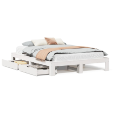 vidaXL fehér tömör fenyőfa ágy matrac nélkül 150 x 200 cm (3308997) ágy és ágykellék