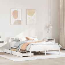 vidaXL fehér tömör fenyőfa ágy matrac nélkül 160 x 200 cm ágy és ágykellék