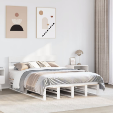 vidaXL fehér tömör fenyőfa ágy matrac nélkül 160 x 200 cm ágy és ágykellék