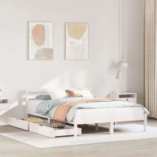 vidaXL fehér tömör fenyőfa ágy matrac nélkül 160 x 200 cm ágy és ágykellék