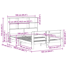 vidaXL fehér tömör fenyőfa ágy matrac nélkül 160 x 200 cm ágy és ágykellék