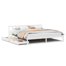vidaXL fehér tömör fenyőfa ágy matrac nélkül 200 x 200 cm (3301484) ágy és ágykellék