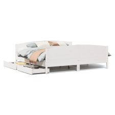 vidaXL fehér tömör fenyőfa ágy matrac nélkül 200 x 200 cm (3301777) ágy és ágykellék