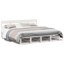 vidaXL fehér tömör fenyőfa ágy matrac nélkül 200 x 200 cm (3302307) ágy és ágykellék