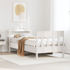 vidaXL fehér tömör fenyőfa ágy matrac nélkül 75 x 190 cm ágy és ágykellék