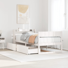 vidaXL fehér tömör fenyőfa ágy matrac nélkül 75 x 190 cm ágy és ágykellék