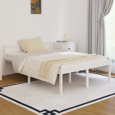 vidaXL Fehér tömör fenyőfa ágykeret 135 x 190 cm (4FT6 Double) ágy és ágykellék