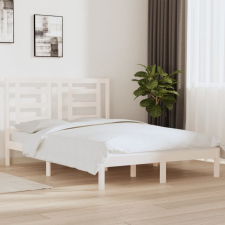 vidaXL fehér tömör fenyőfa ágykeret 150 x 200 cm (5FT King Size) ágy és ágykellék