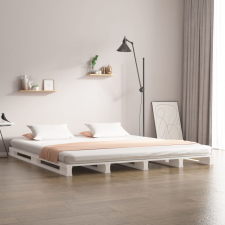 vidaXL fehér tömör fenyőfa ágykeret 180 x 200 cm (6FT Super King) ágy és ágykellék