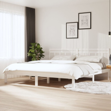 vidaXL Fehér tömör fenyőfa ágykeret 200 x 200 cm ágy és ágykellék