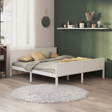 vidaXL fehér tömör fenyőfa ágykeret 200 x 200 cm ágy és ágykellék