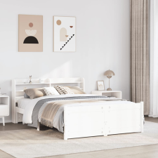 vidaXL fehér tömör fenyőfa ágykeret fejtámlával 120 x 190 cm ágy és ágykellék