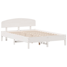 vidaXL fehér tömör fenyőfa ágykeret fejtámlával 120 x 200 cm (3207214) ágy és ágykellék