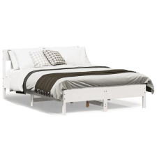 vidaXL fehér tömör fenyőfa ágykeret fejtámlával 135 x 190 cm ágy és ágykellék