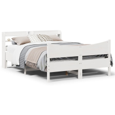 vidaXL fehér tömör fenyőfa ágykeret fejtámlával 135 x 190 cm ágy és ágykellék