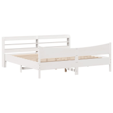 vidaXL fehér tömör fenyőfa ágykeret fejtámlával 180 x 200 cm (3307036) ágy és ágykellék