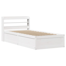 vidaXL fehér tömör fenyőfa ágykeret fejtámlával 90 x 200 cm (3307093) ágy és ágykellék