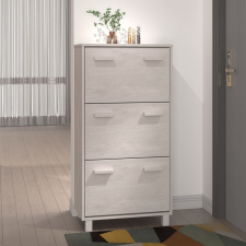 vidaXL fehér tömör fenyőfa cipőszekrény 59,5 x 35 x 117 cm bútor