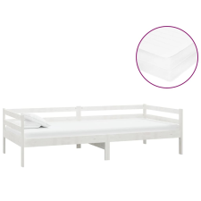 vidaXL fehér tömör fenyőfa dívány matraccal 90 x 200 cm (3083570) ágy és ágykellék