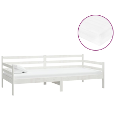 vidaXL fehér tömör fenyőfa dívány matraccal 90 x 200 cm (3083580) ágy és ágykellék