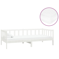 vidaXL fehér tömör fenyőfa dívány matraccal 90 x 200 cm (3083615) ágy és ágykellék