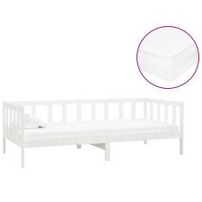vidaXL fehér tömör fenyőfa dívány matraccal 90 x 200 cm (3083620) ágy és ágykellék