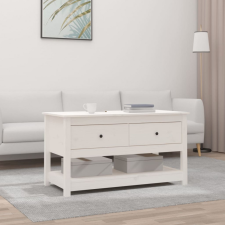 vidaXL fehér tömör fenyőfa dohányzóasztal 102 x 49 x 55 cm bútor