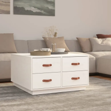 vidaXL fehér tömör fenyőfa dohányzóasztal 80x80x45 cm bútor