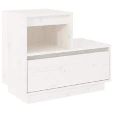 vidaXL fehér tömör fenyőfa éjjeliszekrény 60 x 34 x 51 cm (814376) bútor
