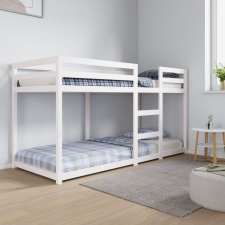 vidaXL Fehér tömör fenyőfa emeletes ágy 80 x 200 cm ágy és ágykellék