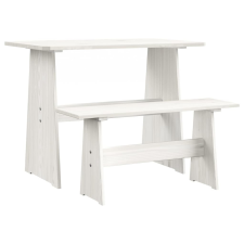 vidaXL fehér tömör fenyőfa étkezőasztal paddal kerti bútor