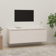 vidaXL fehér tömör fenyőfa faliszekrény 100 x 30 x 35 cm bútor